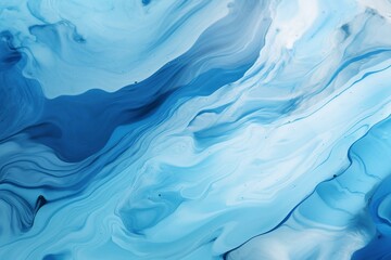 Fototapeta na wymiar Close-up of artistic blue water with earth-like shape falling. Generative AI