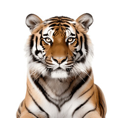 Fototapeta premium Tiger looking forward, isolated on white background