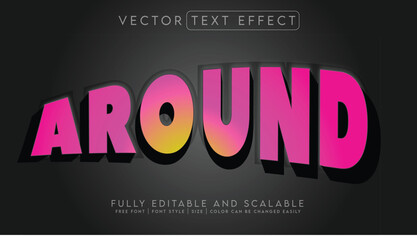 3D Text Effect _Fully Editable and Scalable Vector (Around)