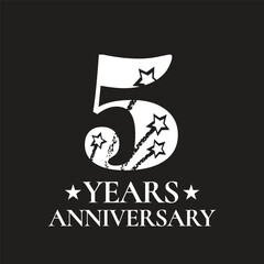 5 years anniversary vector icon, logo. Design element