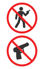 Stop gun warning sign