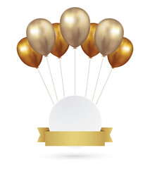 air gold balloon with paper banner - 646127334