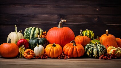 Seasonal Still Life: Pumpkin, Leaves, Apples, and Wooden Charm