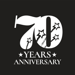 70 years anniversary vector icon, logo. Design element