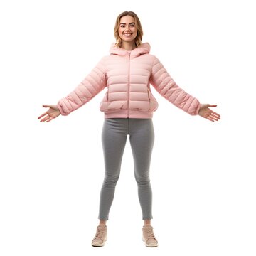 Rugged Outdoorsy Look: Illustrated Lifelike Woman Figure in T-Pose
