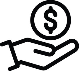 invest finance, hand holding dollar, money icon vector