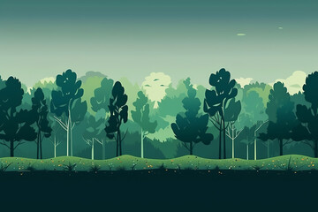nature background template with flat trees