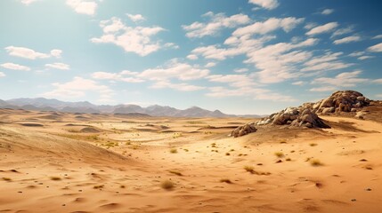 Fototapeta na wymiar Beautiful desert sand at midday view.AI generated image