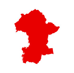Gondia dist map in red color. Gondia is a state of Maharashtra.