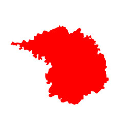 Hingoli dist map in red color. Hingoli is a district of Maharashtra.