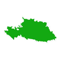 Beed district map with green color. Beed a dist of Maharashtra.