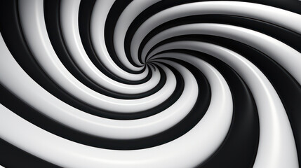 Obraz premium Eternal Whirl: Graphical Illusion in Black and White Spiral. Generative AI