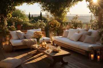 outdoor living room on a warm evening