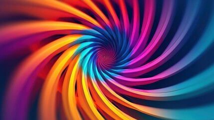 A colorful spiral design with a dark background