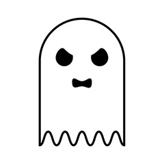 cute angry ghost - vectors stickers icon illustration, boo, ghost halloween