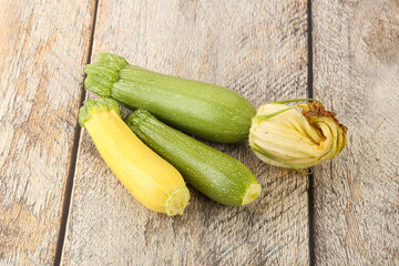 Raw baby organic zucchini heap