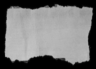 Piece of torn paper on black
