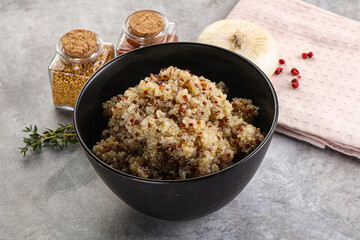 Vegan cuisine - boiled quinoa cereal
