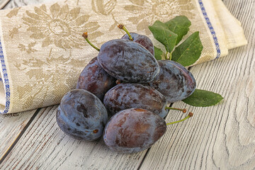 Ripe sweet tasty blue plum