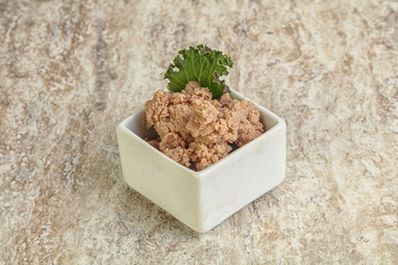 Liver pate in the bowl