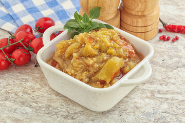 Caucasian Mangal salad with baked vegetables