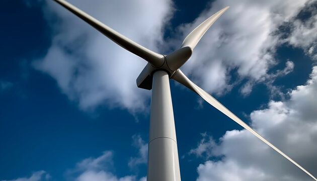 Spinning blades turn wind into sustainable power for rural industry generated by AI