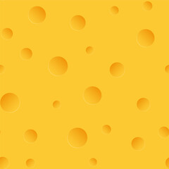 Cheese with holes seamless pattern. Vector illustration