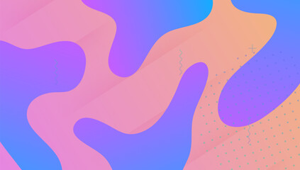 Fluid Layout. Graphic Concept. Pink Trendy Background. Neon Modern Cover. Gradient Pattern. Geometric Page. Art Horizontal Geometry. Tech Landing Page. Magenta Fluid Layout