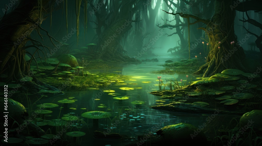 Wall mural Fantasy Swamps and Wetlands Game Art