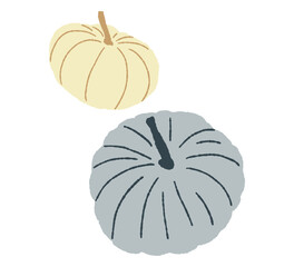 Pumpkin hand-drawn illustration isolated on a white background. Autumn vector elements. Fall season mood - 646142502