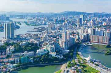 Obraz premium Aerial view of the downtown cityscape