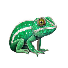 Chameleon Chic: The Minimalist Emerald Green Chameleon - Created with Generative AI Technology