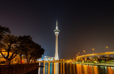 Night view of the Macau Tower
