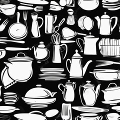 kitchen utensils background, Generative AI  
