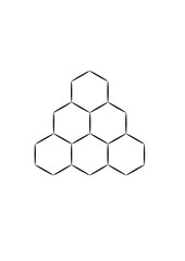 figur aus zusammmengesetzten, mit schmalen ellipsen begrenzten sechsecke, 
