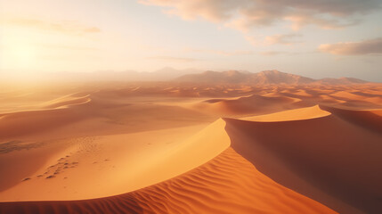 Fototapeta na wymiar Aerial view of Beautiful sand dunes in the desert 