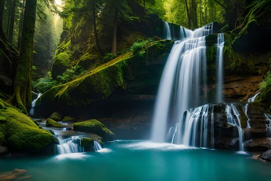 waterfall in the forest © usman