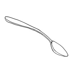 Vector spoon isolated on white background. Hand drawn illustration. Clip art.