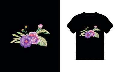 watercolor flowers t shirts design, flower t shirts and t shirt design