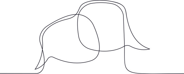 Continuous line message bubble, abstract speaking graphic element. Comment or conversation, dialogue chat icon. Talking decent vector banner