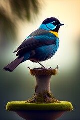 Colourful bird on a branch