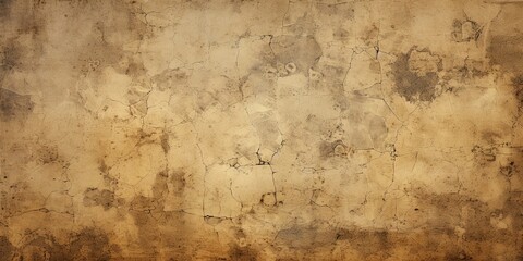 Cracked and broken yellow concrete wall background with copy space for text or image. AI generated