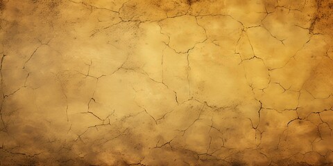 Cracked and broken yellow concrete wall background with copy space for text or image. 