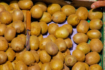 Medellin, Antioquia-Colombia. November 24, 2022. Sale of fresh kiwi