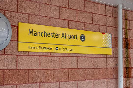 Manchester Airport platform side at the tram station