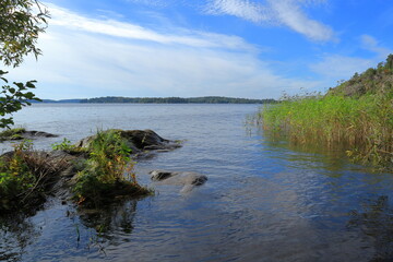 Nice seascape one day in September. Late summer or early autumn. Mälaren, Sweden.