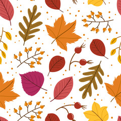 Autumnal Symphony Of Leaves Dancing Across A Seamless Pattern, Capturing The Vibrant Hues And Fleeting Beauty