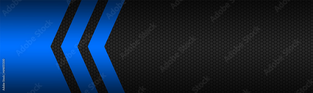 Canvas Prints black and blue abstract vector banner with polygonal pattern. template for your header and presentat