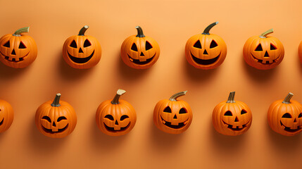 Naklejka premium Pumpkin backgrounds for Halloween. Decorative, fun and creative pumpkin backgrounds.