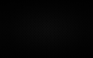 Modern high resolution black geometric background with polygonal grid. Abstract black metallic hexagonal pattern. Simple vector illustration